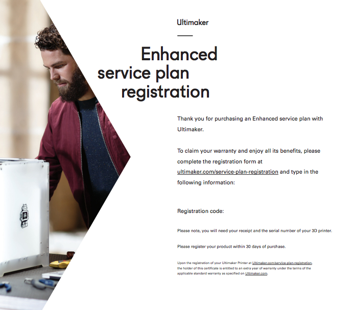 UltiMaker S3 Enhanced Service Plan 2 Year | Brule